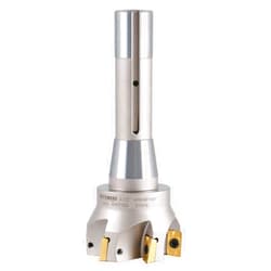 Accusize Industrial Tools 2-1/2'' Cutting Diameter by 6-1/8'' Oal 90 Degree R8 Shank Indexable End Mill with 6 Apkt1604 Carbide Inserts, 0028-6907