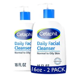 Idel Cetaphil Face Wash, Daily Facial Cleanser for Sensitive, Combination to Oily Skin, NEW 16 oz 2 Pack, Gentle Foaming, Soap Free, Hypoallergenic