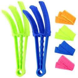 RUIMAICAN Window Blind Cleaner Duster Brush Kit 2 Pack Brush with 6 Microfiber Sleeves - Blind Cleaner Tools for Window Blinds Air Conditioner Jalousie Dust
