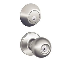 Schlage JC60 V CNA 630 Single Cylinder Keyed Entry Lock Deadbolt, Stainless Steel