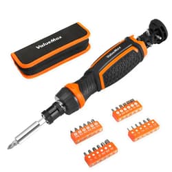 ValueMax 34PCS Multi-bit Ratcheting Screwdriver Set Tool, Portable Multi-purpose Ratchet Screw-driver, Slotted/Philips/Torx/Square/Hex, Nut Driver
