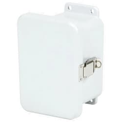 Stahlin J606HPL J-Series JIC Enclosure 5.720 Inch Width x 4.450 Inch Depth x 5.720 Inch Height Fiberglass Reinforced Thermoset Polyester Glacier Gray Integral Flange Mount Hinged Padlock Cover