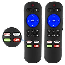 Yimaut Pack of 2 Remote Compatible with Roku TV Remote, Only for Hisense Roku/TCL Roku/Onn Roku/Element/Sharp/Haier/Hitachi/LG/Sanyo/JVC/Magnavox/RCA/Philips/Westinghouse Roku Series Smart TV