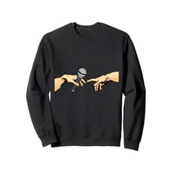Creation of Adam Michelangelo Presenter Host Creation of Adam Michelangelo Microphone Moderator Art Sweatshirt