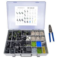 CustomConnectorKits Delphi Weather Pack Pro Connector Kit WP-1505 with 20-14 AWG Crimp Tool: Sealed Weatherproof Automotive Electrical Connectors 20-12 Gauge 1505 Piece Kit with T-18 Crimp Tool