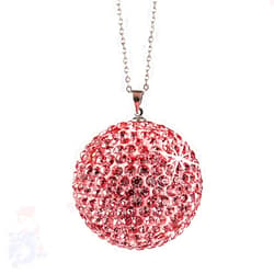 Newrys Rear View Mirror Car Charm Ornament, Pendant Car Charm, Mirror Rhinestones Ball Pendant Hanging Ornament Interior Car Interior Decor Pink