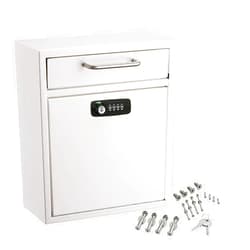 AdirOffice Ultimate Drop Box Wall-Mounted Mailbox - Hanging Secured Postbox - Durable Spacious Key or Combination Lock Box Perfect for After Hours Deposits Payments Key and Letter Drop
