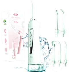 COSLUS Water Dental Flosser Teeth Pick: Portable Cordless Oral Irrigator 300ML Rechargeable Travel Irrigation Cleaner IPX7 Waterproof Electric Waterflosser for Teeth Cleaning F5020E Green