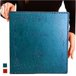 TOTOCAN Photo Album Self Adhesive Pages, 80 Pages Huge Magnetic Self-Stick Picture Album with Leather Vintage Inspired Cover, DIY Albums Holds 3X5, 4X6, 5X7, 6X8, 8X10, 10X12 Photos (Darkgreen)