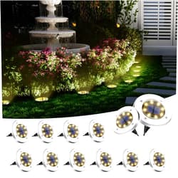 SOLPEX Solar Ground Lights, 12 Pack Solar Lights Outdoor Waterproof, 8 LED Solar Powered Landscape Lighting for Garden Yard Patio Driveway Pathway Walkway (Warm White)