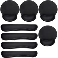 Yunsailing 8 Pcs Ergonomic Mouse Pad and Keyboard with Wrist Support Set Soft Smooth Gel Wrist Rest Comfortable Memory Foam Keyboard Wrist Pad for Easy Typing Gaming Computer Laptop Office Home (Black)