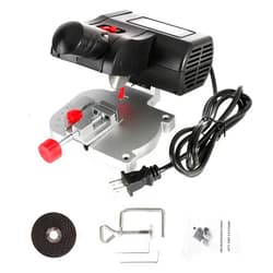 BEAMNOVA Mini Miter Saw Electric Power Table Saw Benchtop Cut-Off Chop Saw Max 45 Degree Cutting for Crafts Miniatures Metal Wood Plastic Compound Cutter