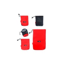 Eohak Drawstring Bags Pouch/Ditty Bag/Mesh Stuff Sack Camping Cord Bag Storage 5-in-1 Travel Use Nylon 5 Pieces (Red)