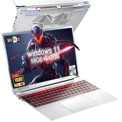 TPSPAD 16 inch Laptop, Windows 11,16GB DDR4 512GB Gaming Laptops with Intel N95 Quad-Core Processor,Fingerprint Unlock Backlit Keyboard,1920P FHD Display,180° opening,WiFi 5GHz,USB3.0,Long Battery Life