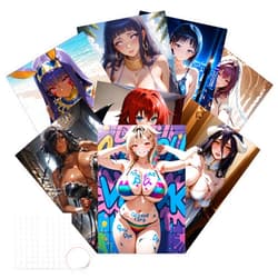 Babymiu Anime Hentai Sexy Hot Girl Wall Poster 8-Pack 11.5 x 16.5 INCH.Anime Gifts Merch Party Supplies Unframed Version HD Printing Poster for Room Club Wall Art Decor Style B