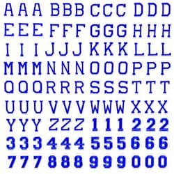 Coopay 108 Pieces Letter Number Iron on Patches, Alphabet Sew on Appliques with A-Z Letter 0-9 Number Badge Decorate Repair Patches for Jeans, Shirts, Hats, Shoes, Bags Clothing Supplies (Blue)