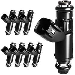 SeyPon 12580426 5.3L FLEX Fuel Injectors Fit For Chevy: Tahoe Suburban Avalanche Express Silverado 1500, For GMC: Yukon (& XL) Savana Sierra 1500, 2002-2007, 4 Holes (Set of 8)