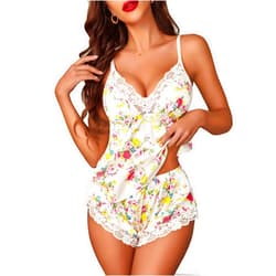 Avidlove Satin Pajamas Set Womens Lace Sleepwear Sexy Lingerie Cami Shorts Set S-XXL