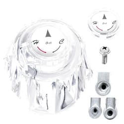 ZephyrJazz Faucet Handle 3 Adapter Compatible with Delta Faucet RP2391, Single Clear Knob Handle Kit with Offset Hole for Shower/Tub, 2-1/2