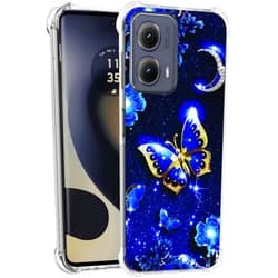 Bereajoy for Moto Edge 2024 Case,TPU Soft Rubber Four Corners Reinforced Anti-Fall Mobile Phone case Cover for Motorola Moto Edge 2024 (Butterfly)