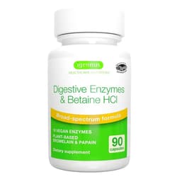 Igennus Healthcare Nutrition Advanced Digestive Enzymes & Betaine HCl, with Protease, Broad Spectrum, Lipase & Lactase, Plant-Based Vegan Papain & Bromelain, Clean Label, 90 Capsules, by Igennus