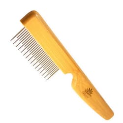AtEase Accents Detangling Pet Comb for Matted Hair and Detangler, with Long & Short Stainless Steel Teeth for Dog and Cat- Natural Easy Grooming Tool