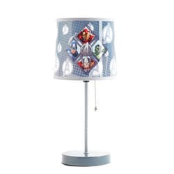 Idea Nuova Avengers Stick Table Kids Lamp with Pull Chain, Themed Printed Decorative Shade,Metal