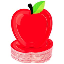 CHUNNIN 50PCS Back to School Party Paper Plates Red Apple Paper Plates Supplies First Day of School Party Decorations School Season Disposable Tableware for 50 Guests for Kindergarten Preschool Table Favor