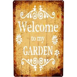 Hbsta Welcome to My Garden Metal Signs Vintage Wall for Metal Yard Rustic Garden Outdoor Decor Gardener Gift 12X8inch
