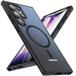 OWKEY for S23 Ultra Case 6.8'', Magnetic Samsung Galaxy S23 Ultra Case for Magsafe, [Shockproof Military] Translucent Back Slim Bumper Cover Phone Case Galaxy S23 Ultra Case, Black