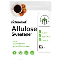 NatureBell Allulose Sweetener, 2.5 Lbs | Keto & Vegan-Friendly, White Sugar Substitute | 0 Calorie, 0 Sugar, 0 Net Carb, Non-Glycemic, Browns Like Table Sugar | Bulk Supply for Baking & Beverages