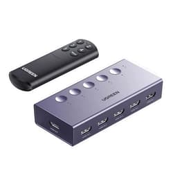 UGREEN HDMI Switch 5 in 1 Out 4K@60Hz, HDMI Splitter with Remote 5 Port HDMI Switcher Selector Support 3D CEC HDR HDCP2.2 Compatible with PS5/4/3 Xbox Nintendo Switch Roku TV Fire Stick Grey