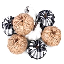 HAKACC 8PCS Artificial Pumpkins, Small Fabric Pumpkins Fall White Pumpkins for Thanksgiving Rustic Wedding Table Decor 3 Different Designs