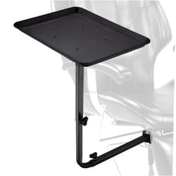 Noverlife Salon Metal Tray Attached to Chair, 360 Degree Rotation Barber Chair Tray for Hairdressing Tools, Fully Adjustable Hairstylist Chair Tray w/o Wheels for Salon Barber Tattoo Tools Make-ups
