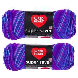 Red Heart Bulk Buy: Red Heart Super Saver (2-Pack) (Grape Fizz, 5 oz Each Skein)