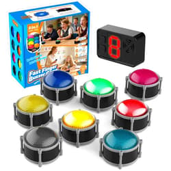 Joyublly Buzzers for Trivia Games, Rechargeable Answer Buzzers for Classroom with Light, Show Who Buzzed First, 4 Modes, 50m(164Ft)-Buzzer System for Game Show, School, Jeopardy, Family Feud Night