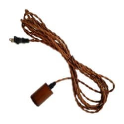 KuLio E26/E27 Lamp Socket Vintage Edison Hanging Textile Pendant Light 14.8FT Cord Kit
