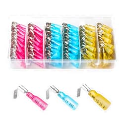 PONFY 140PCS 22-16/16-14/12-10 AWG Heat Shrink Piggy Back Spade Quick Splice Crimp Terminals Connectors Assortment Kit 3 Sizes