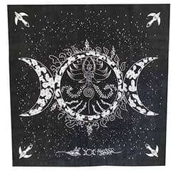 Hippolya Tarot Altar cloth for reading, Triple Goddess Moon Phases Astrology Tarot Cards Divination Cards Table Cloth Tapestry 19