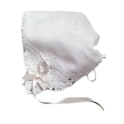 Generic Angel Lace Christening Handkerchief Bonnet