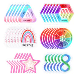 CCINEE 36 Pcs Calm Strips Anxiety Sensory Stickers Tactile Mood Calming Mindfulness Sticker for Phone Desk Rough Surface Anxiety Relief Sticker for Office Workers School Teachers Counselor