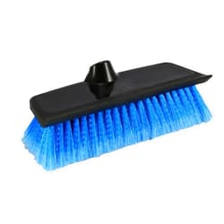 Unger Professional HydroPower 10” Bi-Level Soft Brush with Squeegee – Compatible with Waterflow Poles, Cleaning Brush, Squeegee for Water Removal, Great for Patio, Windows, Siding, Cars & Boats