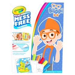 Crayola Color Wonder Blippi, Mess Free Coloring, 18 Coloring Pages & 5 Markers, Toddler Travel Activity, Gift for Kids, 3+