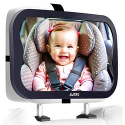 AMTIFO Shatterproof Baby Car Mirror - 360° Adjustable Rearview Mirror for Rear-Facing Car Seats, Clear Wide-Angle View, Easy Tool-Free Installation,Child Safety & Peace of Mind