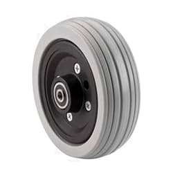 The Aftermarket Group Wheelchair Caster Assembly, Flat Free, Grey Ribbed Tire, 6