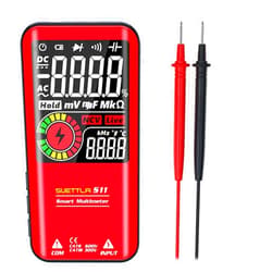 SUETTLA Digital Multimeter with Case, Rechargeble TRMS 9999 Counts Auto-Ranging Smart Multimeter, DC AC Voltmeter Ohm Volt Amp Tester Measure Voltage Resistance Continuity Diode Duty-Cycle Capacitance