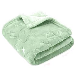 BORITAR Baby Blanket Elephant Animal for Boys Girls Ultra Soft Fleece Warm and Lightweight Blankets for Infant Toddler Newborn, 30x40 Inch, Green