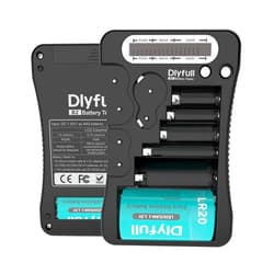 DLYFULL Battery Tester, Dlyfull LCD Display Universal Battery Checker for AA AAA C D 9V CR2032 CR123A CR2 CRV3 2CR5 CRP2 1.5V/3V Button Cell Batteries, 1x AAA batteries included
