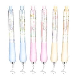Temiary 6Pcs Cute Kawaii Gel Ink Pens, Retractable Quick Dry Fine Point 0.5mm Black Ink Rolling Ball Gel Pen, Comfortable Smooth Writing Aesthetic Pens for Home School Office Supplies