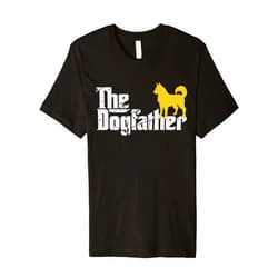 The Dogfather Siberian Husky Dog Lovers Husky Dog The Dogfather Siberian Husky Lovers Funny Dog Father Day Tee Premium T-Shirt